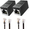 Generic 2 Pack RJ45 to RJ11 Adapter Set, 0.5m Black Cables, Compatible with ADSL Modem, Analog Phone, Fax Machine
