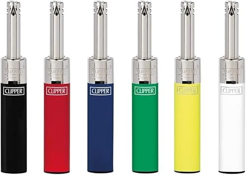 Clipper Mini Tube Lighters, Set of 4, Refillable, Random Colours