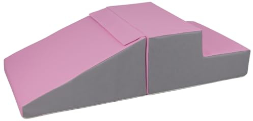 Velinda Mini set di mattoncini da costruzione in schiuma morbida (colore: bianco, rosa, grigio)