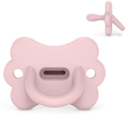 Suavinex, Ciuccio Tutto Silicone, Neonati 0/6 Mesi, Tettarella Fisiologica Sx Pro, Super Morbido e Flessibile, Ideale per Dormire, Rispetta Sviluppo Orale, Color Essence Butterfly, Rosa