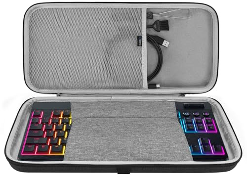 GEEKRIA Funda para Teclado Low Profile TKL, Compatible con Razer BlackWidow V4 Low Profile TKL, Redragon K621, ROCCAT Vulcan TKL Pro, 87 Teclas, Estuche rígido de Viaje (Gris Oscuro)