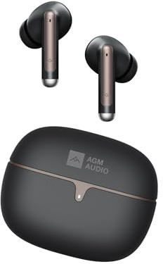 AGM Buds 5 In-Ear Bluetooth Kopfhörer, drahtlose Kopfhörer mit individuellem Sound,13 Stunden Wiedergabe,Drahtloses Laden,Type-C-Laden,Tastensteuerung