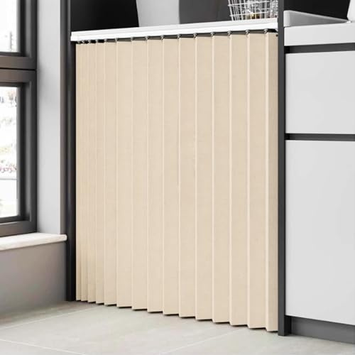 DSSHENGDS Cortinas con riel Deslizante Plegables multifuncionales Personalizadas, adecuadas para armarios y guardarropas-Beige- W140cmxH240cm