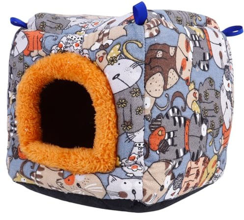 HOMOCONO Maison pour Cobayes et Hamsters en Peluche Coton PP, Nid Chaud Détachable et Polyvalent pour Petits Animaux, Confortable et Créatif Couleur Aléatoire