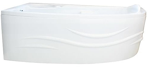 ONDÉE, Baignoire FANY, baignoire d'angle 1/4 de cercle, 135x135cm, Acryl et ABS ép, 3mm blanc renforcé, Contenance 215L, Picots antidérapants, 5 pieds à vis de réglage de niveau fournis