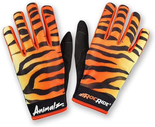 RocRide Animalz Full Finger Womens Cycling Gloves with Screen Compatible Tips. Mountain Biking, Road and BMX. Expressive Animal Print Designs.