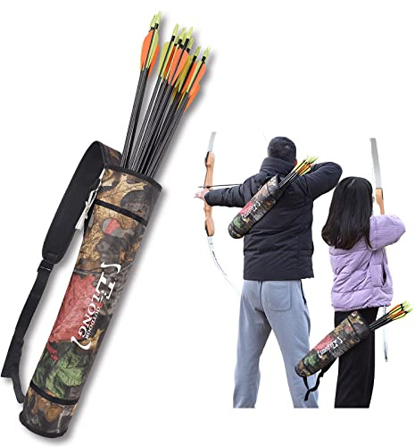Elong Adjustable Archery Back Arrow Quiver Holder - Upgraded Quiver Arrows for Compound Recurve Bow and Hunting Target Practicing Youth and Adults
