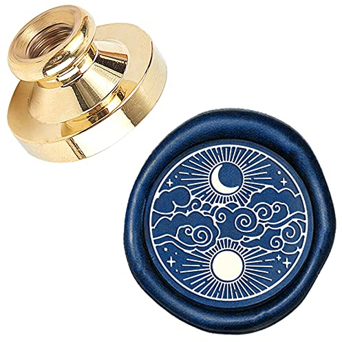 craspire Wachssiegelstempel Sonne Und Mond 25mm Vintage Siegellackstempel Messingkopf Nur Für Umschlag Karte Einladungen Geschenk Hochzeit Halloween Weihnachten Neujahr