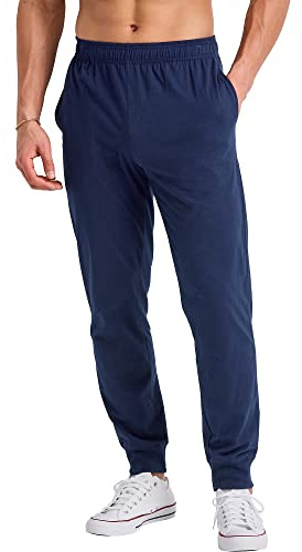 Hanes Originals Cotton Joggers, Jersey Sweatpants for Men with Pockets, 30 Inseam, Athletic Navy