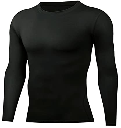 ATRACTIVOLL Herren Kompressions-Trainingskleidung, Langarm Sportshirt, Funktionsshirt, Schnelltrocknendes Laufshirt, Atmungsaktiv Sportoberteile, für Fitness
