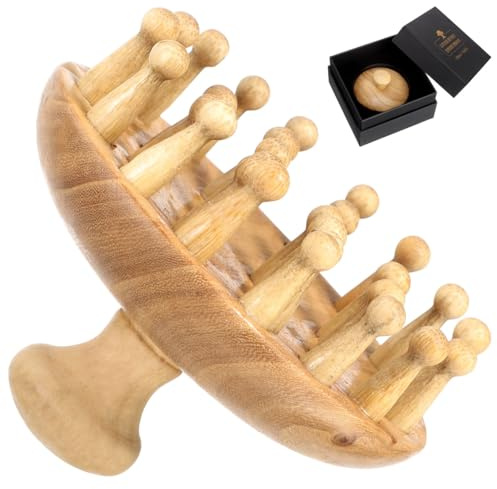 Healeved Wooden Scalp Massager Comb 3.15 Inch Portable Hair Massage Tool for Women Scalp Relaxation and Circulation Stimulation