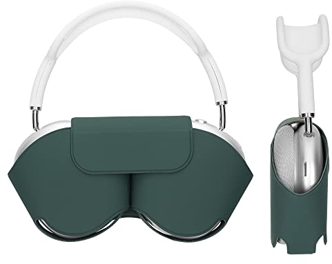 kwmobile Hülle kompatibel mit Apple AirPods Max Case - weiche Kopfhörer Tasche - Sleep Mode kompatibel - Etui aus Polyester - Cover in Grün