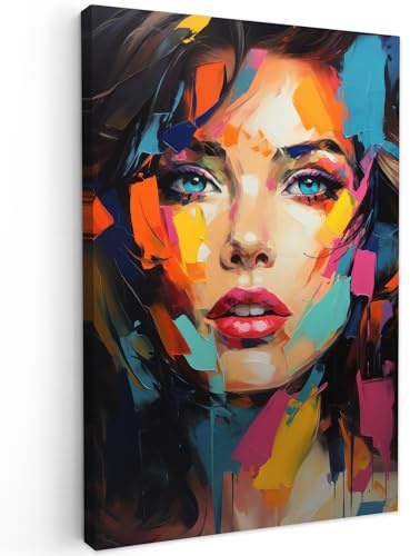 MuchoWow© Cuadros Salon Modernos 80x120 cm Lienzos de Fotos Pared Decoracion Habitacion Wall Art Lienzo Decoração Cuadro Mujer - Arte - Abstracto - Retrato
