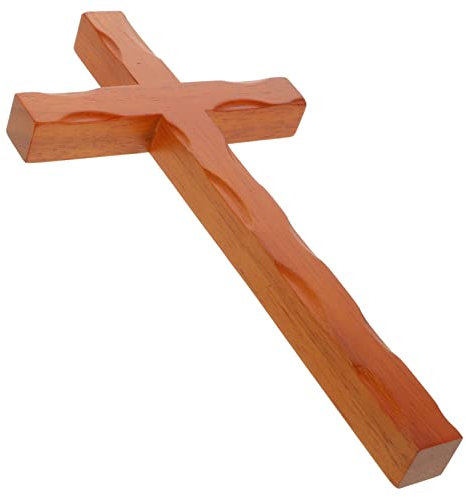 HAWILLOSCH Wooden Cross Pendant Wall Decor Cross Shaped Ornaments for Home Collection Religious Adornment Wood Crafts Spirituality
