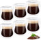 6 Piezas Tazas Cafe Cristal 80ml Vasos Doble Pared Cristal Taza Transparente Tazas de Cafe Coffee Cup de Borosilicato para Café Espresso Leche Latte Macchiato Bebidas Frías Calientes