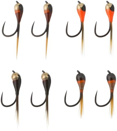 OTOTEC 8 Esche Da Pesca A Mosca In Acciaio Al Carbonio Per La Pesca Al Black Bass Trota E Salmone 10,5x2,5 Mm