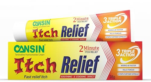 CANSIN Fast Itch Relief Cream 28g, Antifungal Ointment for Athlete’s Foot, Ringworm & Jock Itch, Soothing Cooling Balm for Skin Irritation, Daily Use Skin Care Solution