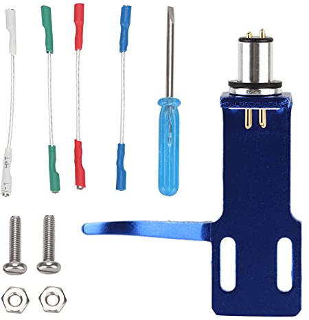 Tissting Cápsula Fonográfica para Tocadiscos, Kit Cartucho Phono con 4 Cables y 2 Pares de Tornillos, Cables de Conexión para Fonógrafos de Alta Gama y Equipos de Vinilo (Azul)