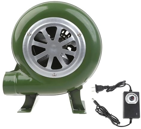 220 V centrifugal elektrisk luftfläkt – pumpfläkt med guvernor, variabel hastighet smide fläkt, matlagning utomhus grillar eldbälg, för camping picknick (80 W)