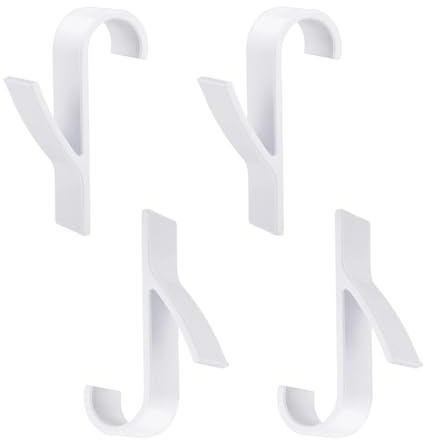Zegnuem Lot de 4 crochets de radiateur blancs universels pour barres rondes jusqu'à 3,6 cm - Matériau PP - Porte-serviettes pour salle de bain, cuisine et vestiaire