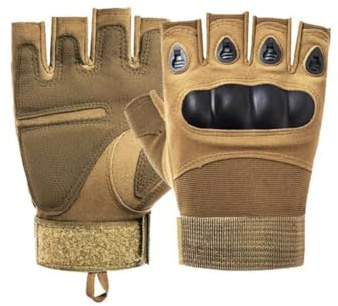 Zanthicia 1 par de Guantes de Medio Dedo para montañismo, para Caza, Levantamiento Pesas, Guantes Acolchados Transpirables sin Dedos, Equipo para Deportes al Aire Libre, Color Arena L