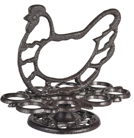 Eierhalter aus Gusseisen, Metall Eiergestell zur Aufbewahrung und Ordnung Von 8 Eiern, Rustikal Vintage Eierregal Eierständer Eier Organizer für Haushalt Küchen Arbeitsplatte