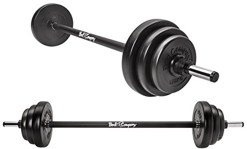 Bad Company Aerobic Langhantel-Set I Hantelset mit Langhantelstange, Hantelscheiben und Klappverschlüssen 19 kg I Schwarz