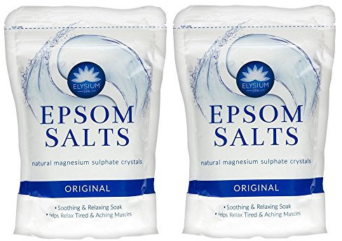2 PACK Elysium Spa Epsom Bath Salts Natural Magnesium Sulphate Crystals - ORIGINAL 2 x 450g