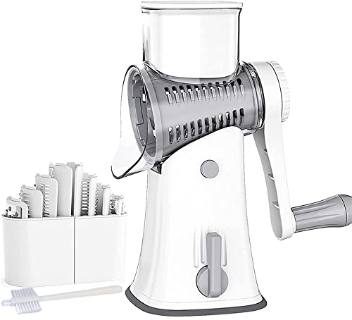 Bugucat Cortador Manual de Verduras, Rallador de Verduras, Rallador de Tambor, Rallador de Queso, Chopper, Rallador Giratorio, Cortador de Patatas, Verduras, Frutas, Utensilio de Cocina