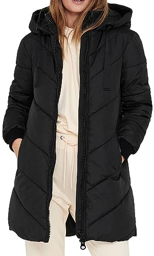JDY Jdyskylar Padded Hood Jacket Otw Noos Chaqueta, Negro, S para Mujer