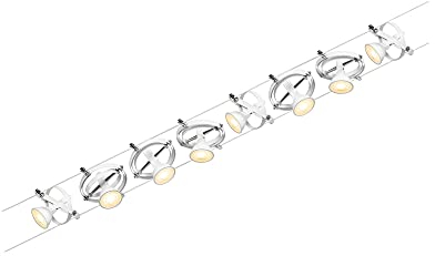Paulmann 94492 CorDuo Seilsytem Set Cardan DC max. 8x7 Watt erweiterbar Weiß Drahtseil Metall GU5,3 ohne Leuchtmittel