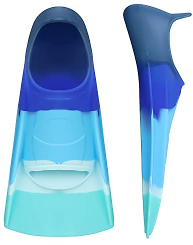 Gintenco Swim Fins, Kids Swim Training Fins for Lap Swimming, Travel Size Flippers with Mesh Bag, Silicone Swimming Fins for Kids Teens Adults Women Men