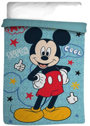 SaoTi Edredón Nórdico Infantil 180 x 260 cm, Edredón Cama 90-105, Cálido, Ligero y Transpirable Minnie, Spiderman, Mickey. (Mickey)
