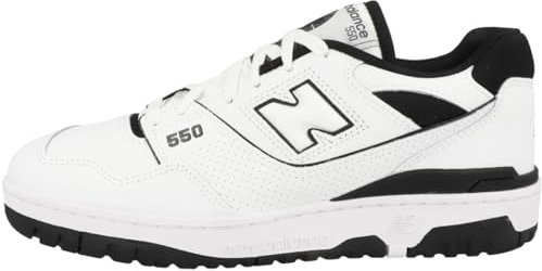 New Balance Herren 550 Sneaker, Weiss-SCHWARZ, 45 EU