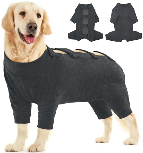 Kuoser Hundebody Nach Op, Hunde Schlafanzug, Hundepyjama Mittlere Hunde, Hundebody Nach Kastration, Op Body Hund, Hunde Op Body Mit Bein Darkgrey L