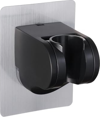 GwernKB Shower Head Holder Strong Adhesive No Drilling Wall Mount Adjustable Handheld Showerhead Bracket for RV Kids Bathroom Shower,Fix Firmly and Use Conveniently (Black, 1)
