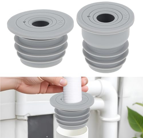 2 unidades de tapones de sellado de silicona para tubo de drenaje, sello de tubo de drenaje para lavadoras, sello de tubo para lavadora, antiolor, tapones de cierre para tubo de la lavadora, fregadero