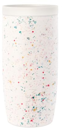 Simple Modern Travel Coffee Mug Tumbler with 360° Lid | Ceramic-Lined Insulated Stainless Steel Cold Brew Iced Coffee Cup | Gifts for Women Her Him | Voyager Signature | 16oz | Cream Terrazzo