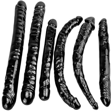 CYGzeon Consolador Doble Negro, Suave Doble Anal Plug Doble Consolador Anal Doble Pene Réplica Punto G Masaje De Próstata Gran Juguete Sexual Anal