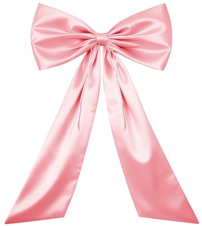Grande fiocco regalo rosa, 58 x 100 cm, fiocco decorativo con punti adesivi, grande fiocco, ideale per Natale, feste, decorazioni natalizie, rosa, decorazione da parete, arco per palloncini