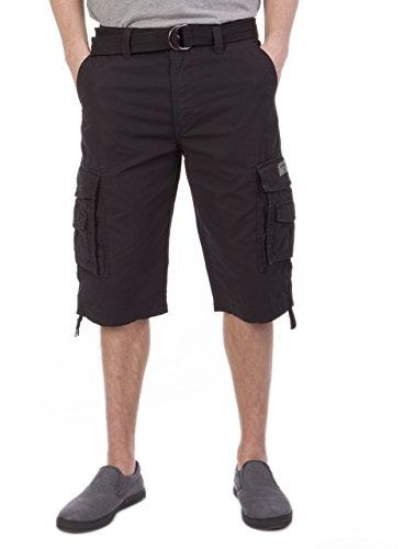 Unionbay Men's Cordova Belted Messenger Cargo Short - Reg and Big and Tall Sizes, Black, 40