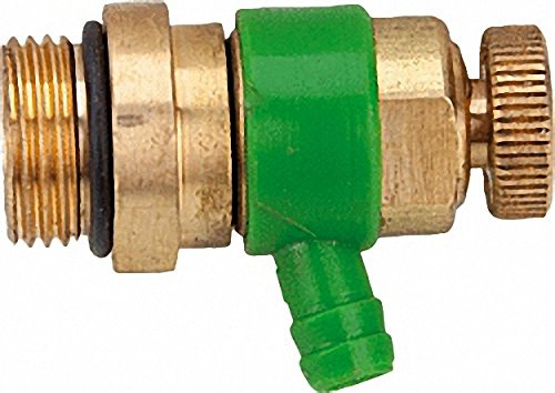 SCHLÖSSER Entleerungsventil mit O-Ring Oberfläche: Messing- Auslaufring: grün 1831 3-8''