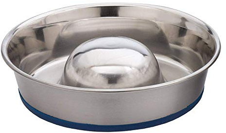 OurPets DuraPet Slow Feed Premium Stainless Steel Bowl (Heavyweight Durable Stainless Steel Bowls, Dog Food Bowl, and Dog Water Bowl) Great Alternative to Snuffle Mat for Dogs-Medium