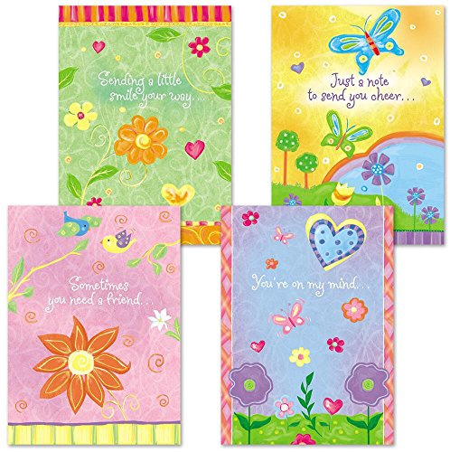 Current Thinking of You Cards Religious with Envelopes - Assortment of 8 Greeting Cards, 4 Designs, Large 5 x 7 Christian Thinking of You Cards