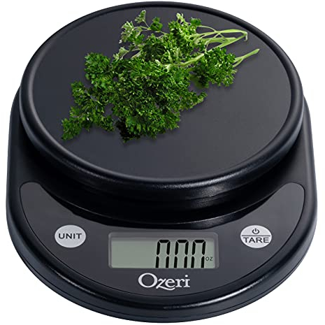 Ozeri Pronto Digital Multifunction Kitchen and Food Scale, Polycarbonate, Silver on Black