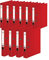 Original Falken 10er Pack Chromocolor Premium-Ordner. Made in Germany. Kunststoffbezug außen und innen 5 cm breit DIN A4 rot Ringordner Aktenordner Briefordner Büroordner Plastikordner