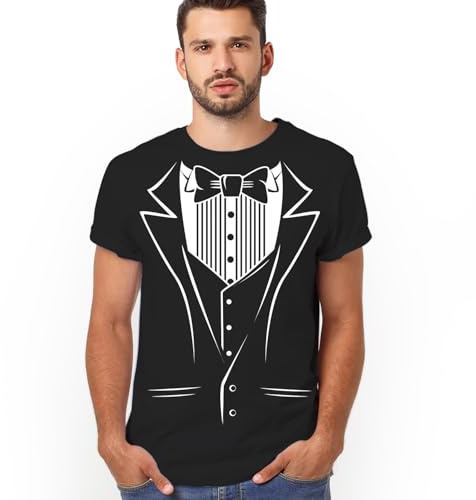 Mens Tuxedo Shirt Funny Black Tie Costume Tee Wedding Party