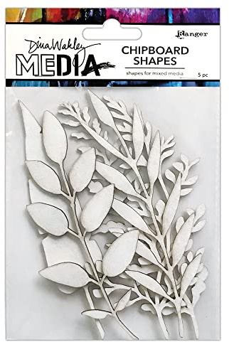 Ranger Dina Wakley Media Chipboard Shapes sprigs Pack of 5