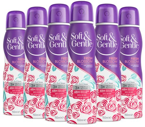 Soft & Gentle Fresh Blossom Antiperspirant Deodorant Spray 150ml x 6