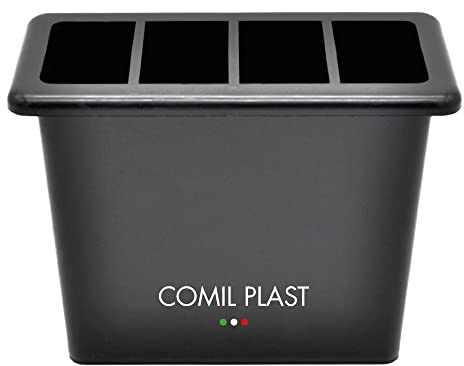 Comil Plast | Soporte de Flores de plástico Interior para jarrón de Cementerio Rectangular Color Negro | Ancho 16 cm, Alto 14 cm con Anillo de plástico Incluido